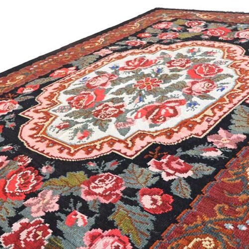 kilim moldavo floral hecho a mano