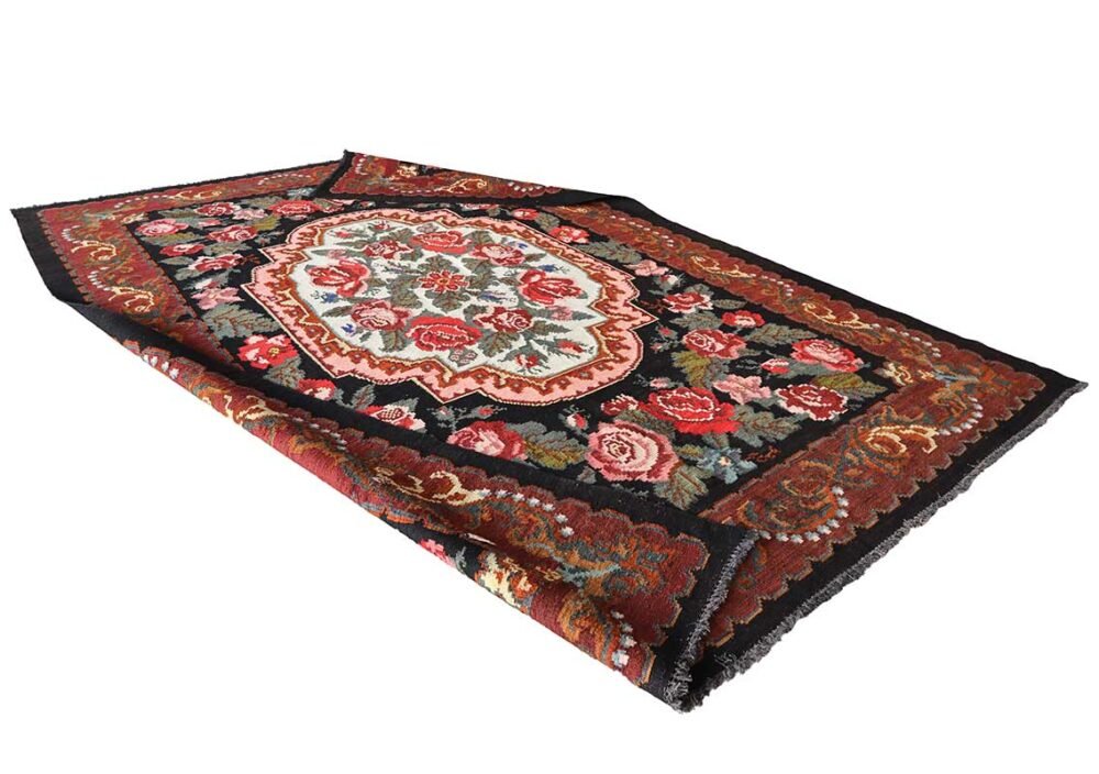 kilim moldavo floral hecho a mano