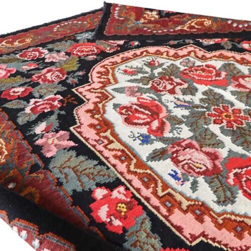 kilim moldavo floral hecho a mano