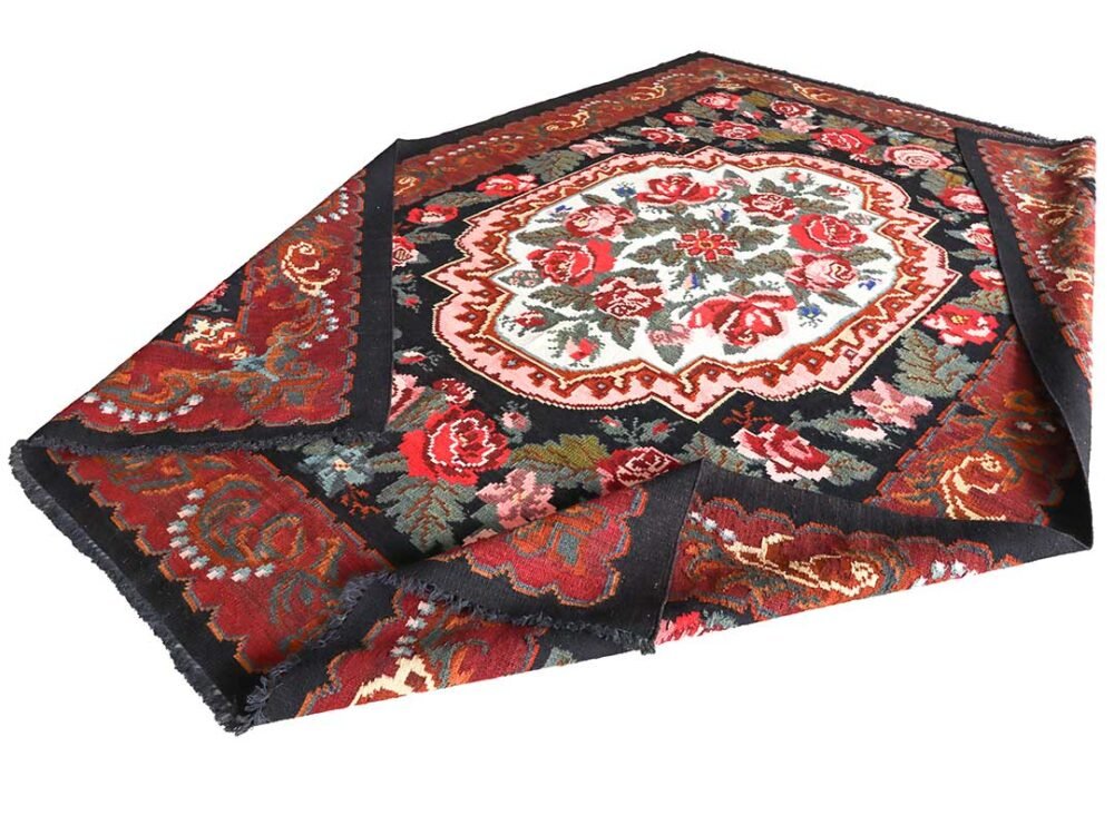 kilim moldavo floral hecho a mano